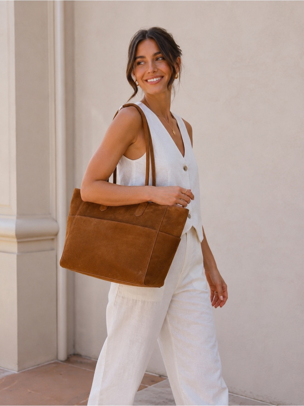 Quince Shopper Tote Whiskey